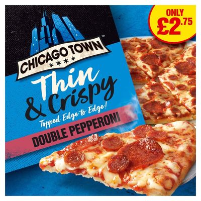 Chicago Town Thin & Crispy Double Pepperoni Pizza 305g (PMP) 305g  Pack of 1