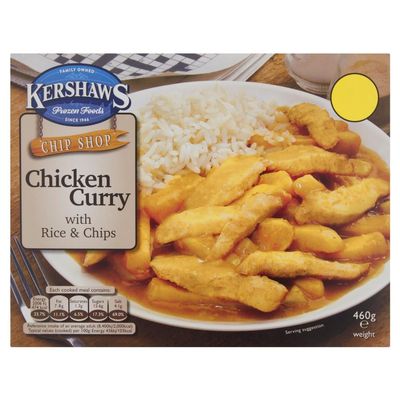Kershaws Chip Shop Chicken Curry with Rice & Chips 460g  12
