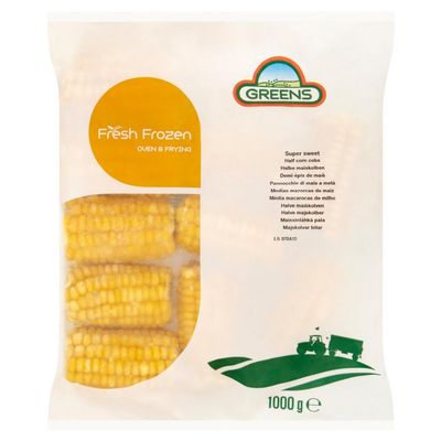 Greens Fresh Frozen Super Sweet Half Corn Cobs 1000g 1Kg  10