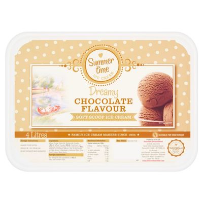 Suncream Summer Time Dreamy Chocolate Flavour Soft Scoop Ice Cream 4 litres 4Ltr  1
