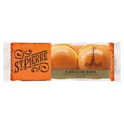 St Pierre 6 Brioche Buns Pre-Sliced 6pk Pack of 1