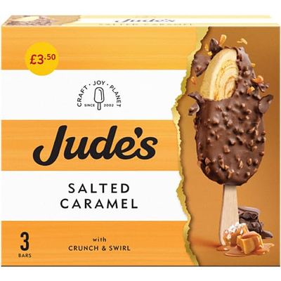 Jude's Salted Caramel with Crunch & Swirl 3 x 80ml (240ml) 3pk 8