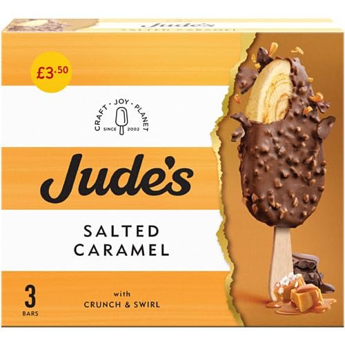 Jude's Salted Caramel with Crunch & Swirl 3 x 80ml (240ml) 3pk 8