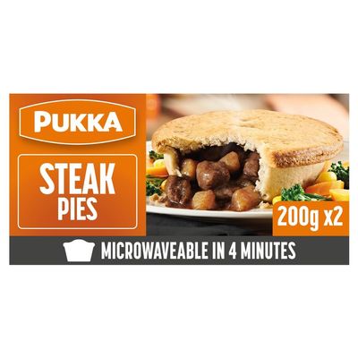2 Steak Microwaveable Shortcrust Pies 2pk  8