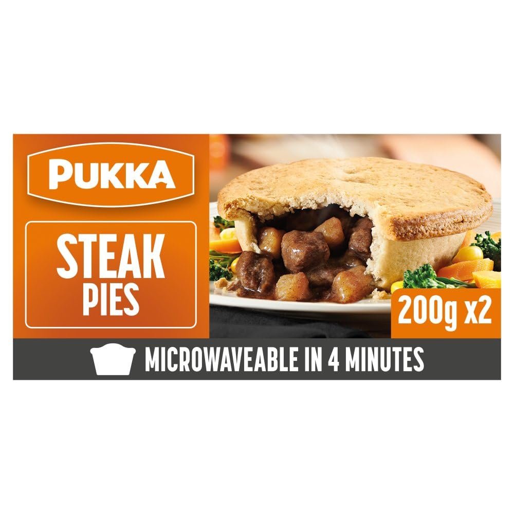 2 Steak Microwaveable Shortcrust Pies 2pk  8