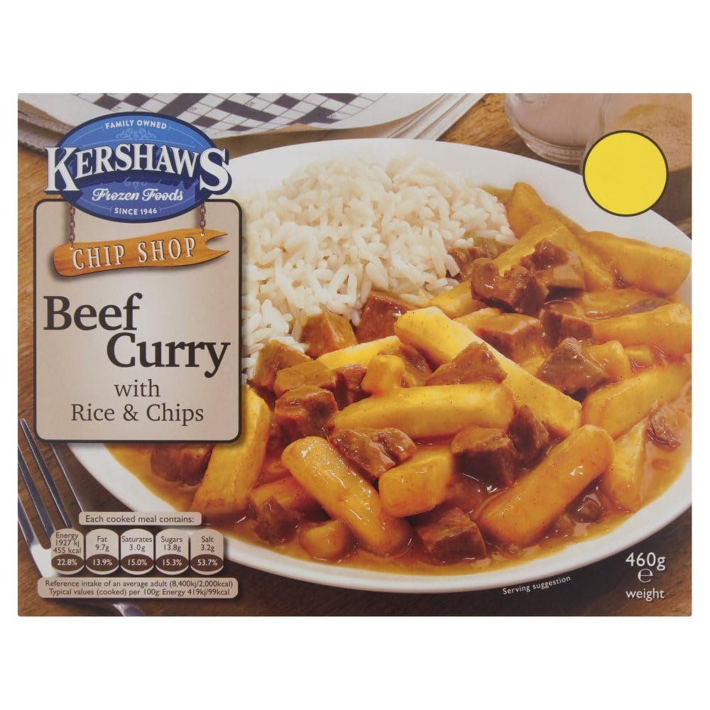 Kershaws Chip Shop Beef Curry with Rice & Chips 460g 460g  12