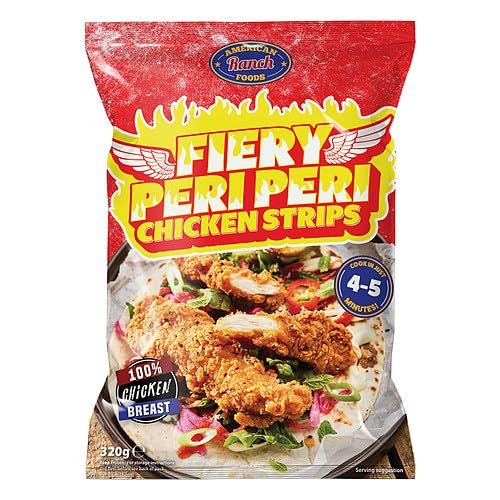 American Ranch Foods Fiery Peri Peri Chicken Strips 320g 320g  12