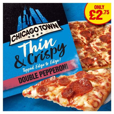 Chicago Town Thin & Crispy Double Pepperoni Pizza 305g (PMP) 305g 6