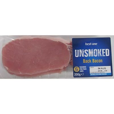 Best One Unsmoked Back Bacon 200g  4  12