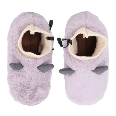 1 Pair Electric Foot Warmer USB Heating Shoes 3 Gears Adjustable Temperature Walking Heated Slippers (Purple)