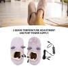 1 Pair Electric Foot Warmer USB Heating Shoes 3 Gears Adjustable Temperature Walking Heated Slippers (Purple) view 2