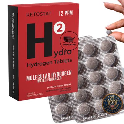 Hydrogen Water Tablets 60CT American Made & Company for Drinking Water 12 PPM Nanobubbles- Travel Friendly