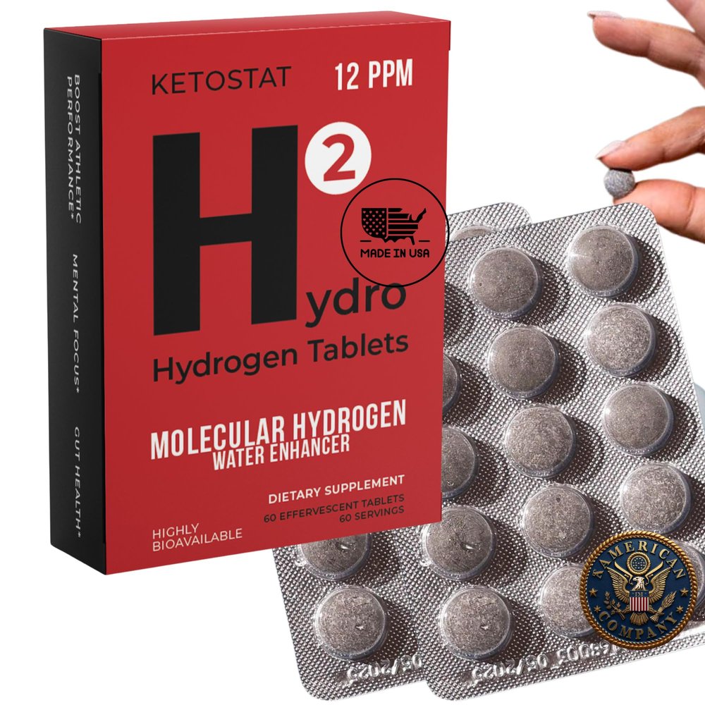 Hydrogen Water Tablets 60CT American Made & Company for Drinking Water 12 PPM Nanobubbles- Travel Friendly