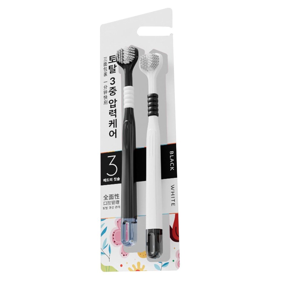 Acunny triple sided toothbrush, soft bristle toothbrush, three-sided toothbrush for deep cleaning, soft toothbrush three-sided soft toothbrush for travel