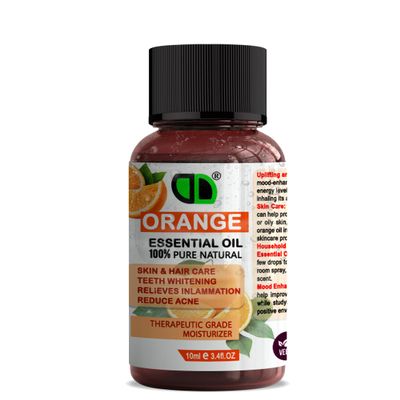 10ML Dropper | DD 100% Pure Natural Orange Essential Oil | Perfect for Aromatherapy, Diffusers | Great for Skin and Hair Care | Antioxidant | Air Freshening