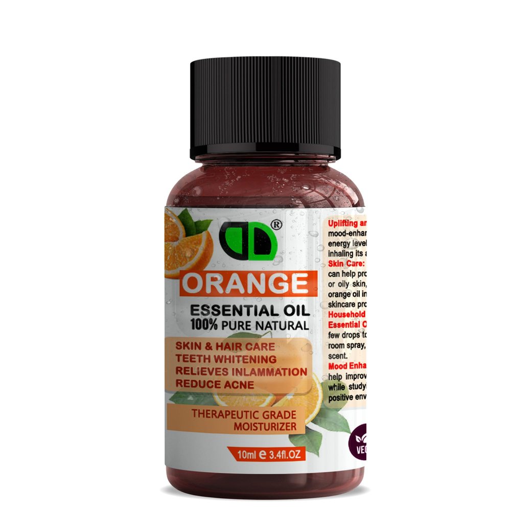 10ML Dropper | DD 100% Pure Natural Orange Essential Oil | Perfect for Aromatherapy, Diffusers | Great for Skin and Hair Care | Antioxidant | Air Freshening