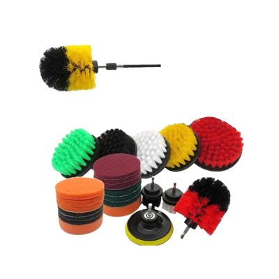 26 Pcs Cleaning Brush Set For Cleaning Power Scrubber Brush Pad Sponge Kit With Extend Attachment For Bathroom Car Grout Carpet