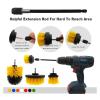 26 Pcs Cleaning Brush Set For Cleaning Power Scrubber Brush Pad Sponge Kit With Extend Attachment For Bathroom Car Grout Carpet view 3