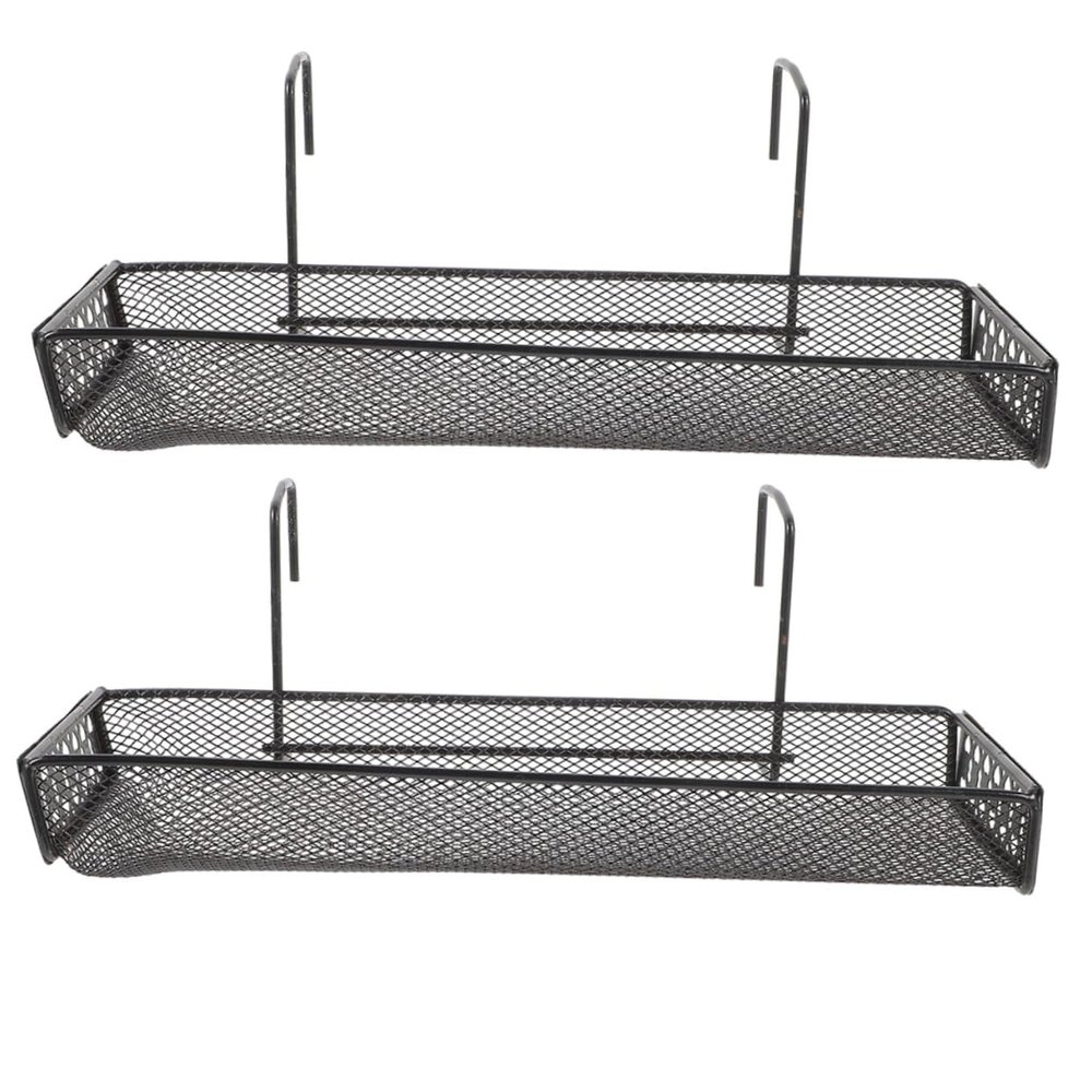 JECOMPRIS 2pcs Black Iron Hanging Rack Multifunctional Indoor Outdoor Plant Stand Balcony Flowerpot Holder Multi-layer Storage Shelf for Succulent Plants and Office Desk