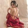 cxbyjyg Sexy lingerie ladies sexy classical bridal uniform pajamas see-through belly pocket Hanfu pajamas set view 2