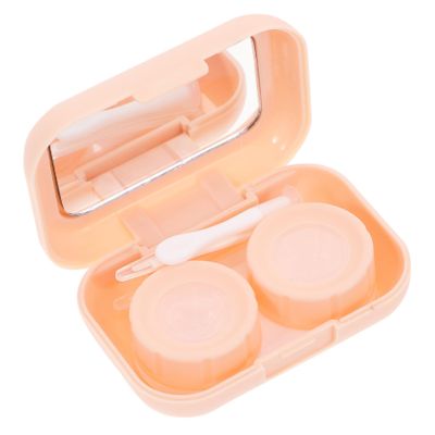 COLLBATH Cute Case Kit Compact Travel Holder for Contacts Removal Tool Mirror for Makeup