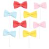 Abaodam Lovely Bow Cake Picks 8pcs Cupcake Toppers for Birthday Party Decorations view 1