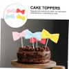 Abaodam Lovely Bow Cake Picks 8pcs Cupcake Toppers for Birthday Party Decorations view 2