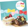 Abaodam Lovely Bow Cake Picks 8pcs Cupcake Toppers for Birthday Party Decorations view 3