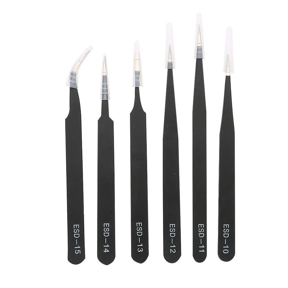 Anti-static Stainless Steel Tweezers, Fine Tip, Great Elasticity, Antimagnetic, for Computers and Electronics