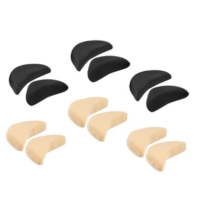 GARVALON Sponge Shoe Toe Fillers and Forefoot Pads 12pcs (6 Black 6 Nude) Soft Foam Cushions for Women High Heels Preventing Toe Pain Adjustable Size Inserts for Loose Shoes