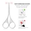 Premium Nose Hair Scissors, Curved Safety Blades with Rounded Tip for Trimming Small Details Facial Hair, Ear Hair, Eyebrow (Silver) view 3