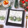 Whaline 80Pcs Christmas Paper Napkin Watercolor Xmas Tree Snowflake Disposable Napkin Winter Woodland Forest Dessert Dinner Hand Napkin for Holiday Party Supplies view 3