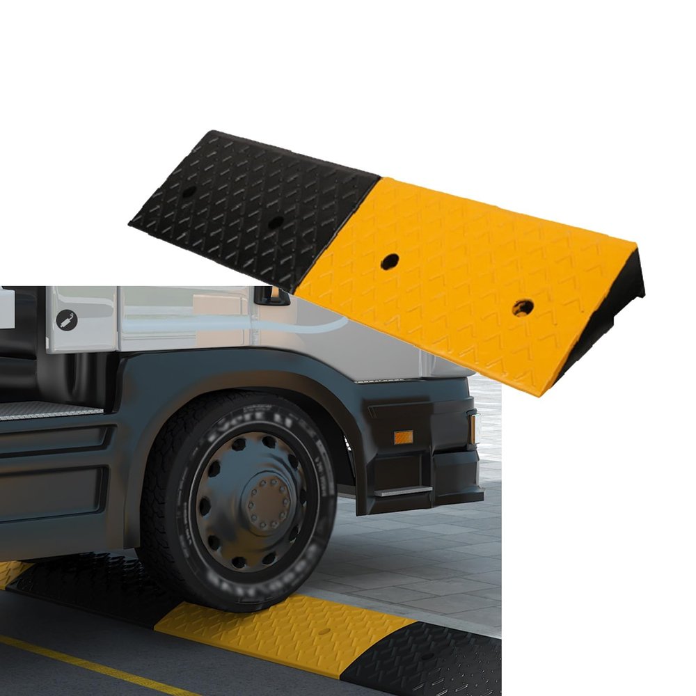 Wheelchair Ramp, Rubber Curb Ramp with Non-slip Surface - Threshold Ramps for Doorways - Portable Ramp for Wheelchair, Steps, Bikes, Motorcycles - Load Capacity 6600 LBS