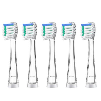 5Pcs Kids Replacement Toothbrush Heads Compatible with Seago SG-513/977/EK6/SG-2139, Brush-Baby WildOnes/KIDZSONIC, Dada-Tech DT-BB1/DT-977/DT-K6 Green Medium Size for 18-36 Months