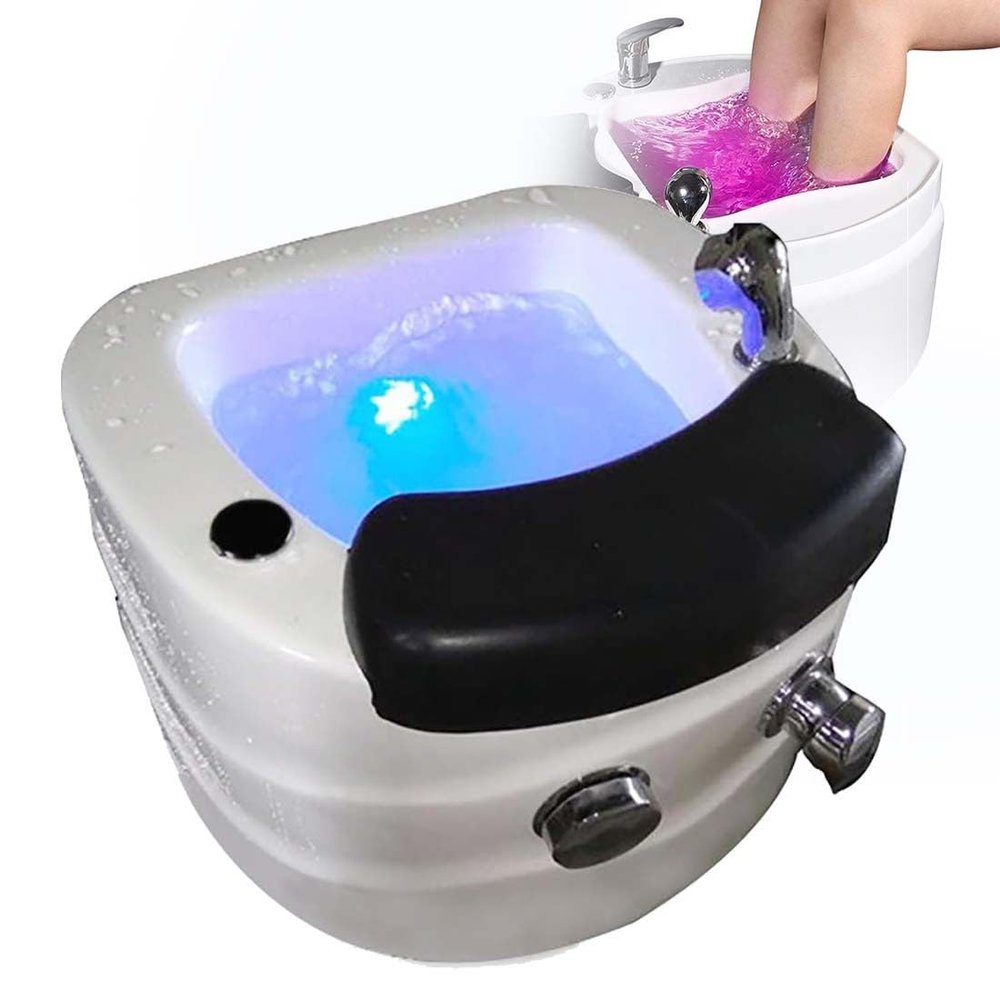 Acrylic Foot Spa Bathtub with Massage, Portable Deep Foot Bath Spa, Home Pedicure Bowl Foot Detox Bucket Tub - Hot & Cold Water Adjustment, Auto Drain