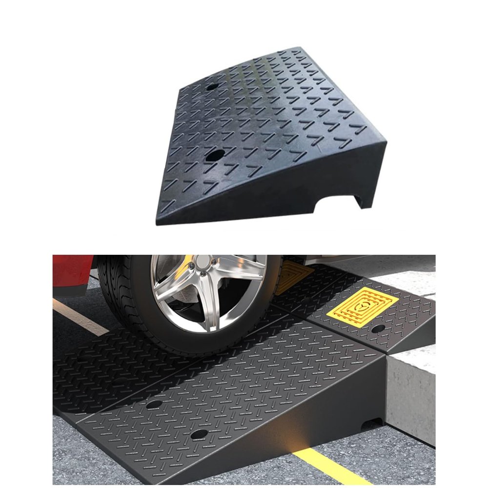 Rubber Threshold Ramp - Heavy-Duty 6600 lbs Capacity - Driveway Curb Ramp for Wheelchairs, Cars, Bikes, Motorcycles - Portable Ramp for Home and Garage