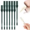 2-in-1 Nasal Hair Cutter, Double Sided Nose Hair Knife Nose Manual Nose Hair Trimmer, 360 Rotating Manual Nose Hair Trimmer, Rotating Nasal Hair Razor Cutter with Ear Picker(Blackish Green-12pcs) view 1