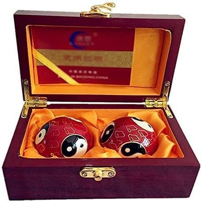 Stainless Steel Baoding Balls Chinese Fitness Ball Feng Shui Massage Fitness Hand Exercise Health Ball(Color:c)