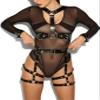 BDSM adult women's sexy adjustable environmentally friendly PU leather restraint set, including chest strap, waist strap, and leg strap, suitable for women's various wearing styles and parties view 4