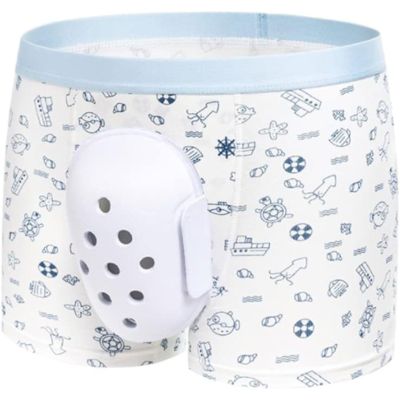 YINGWD Men's Underwear Cartoon After Circumcision Underwear Children'S Post-Care Underwear Boxer Briefs with Protective Cover for Home Use White