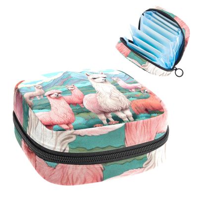 Alpaca-1878 First Period Kit for Girls, Tampon Pantyliners Menstrual Purse, Nursing Pad Holder with Zipper, Sanitary Collect Napkin Bag Organizer