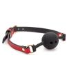 Black and red Adjustable Size Open Breathable Mouth Ball, with a Diameter of 4.2cm, Fashionable Adjustable Mouth Ball, Suitable for Toys for Men and Women view 2