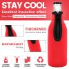 Deuson 12 oz Beer Bottle Insulator Sleeve Insulated Beer Bottle Cooler Sleeves with Zipper Standard Beer Bottle Sleeves Reusable Beer Bottle Cover Keep Warm and Cold Zip up Bottle Jackets for 12 oz Bo view 2