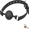 Ball Gag Silicone Breathable Mouth Gag with Lock (1.45"/3.7cm) view 1
