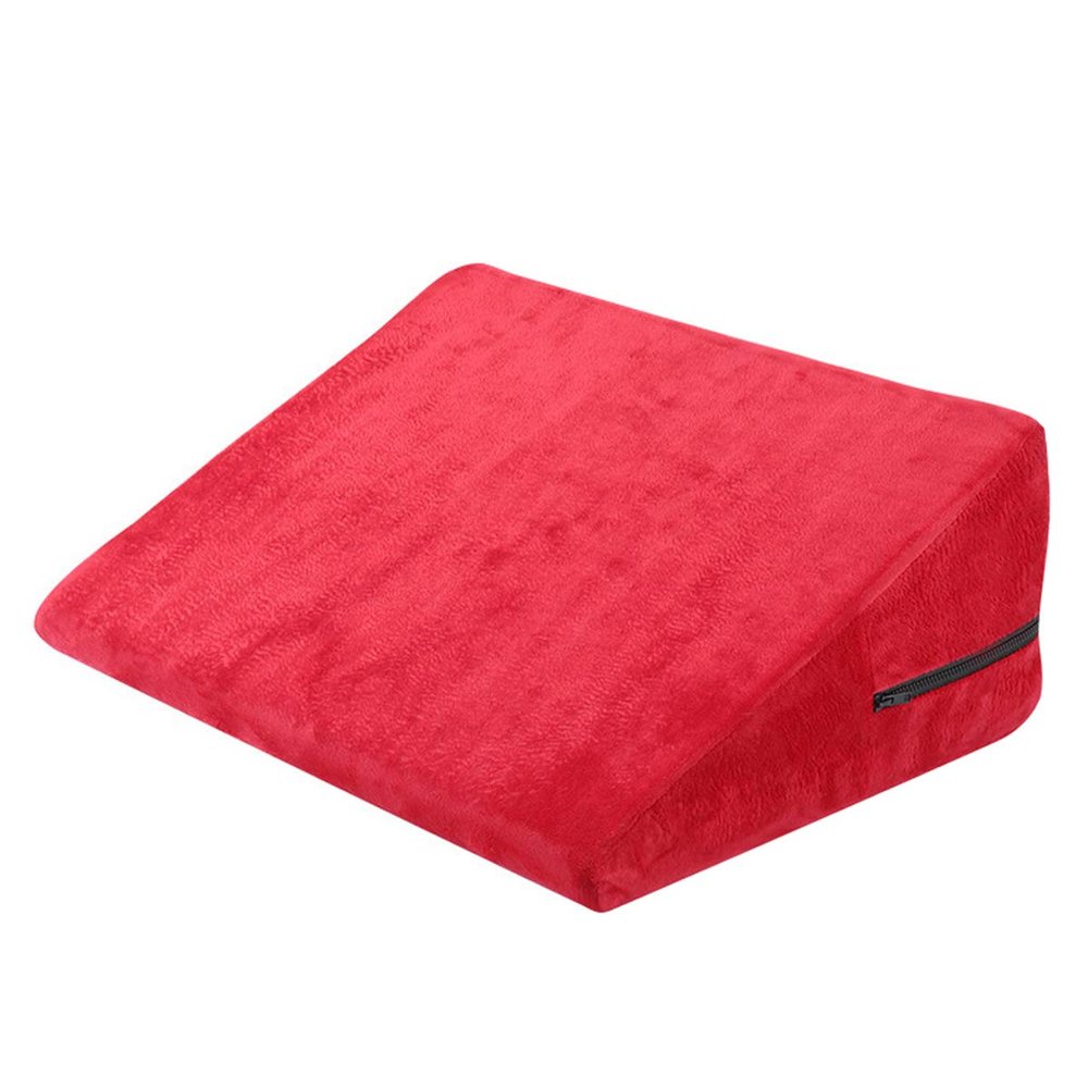 Back & Leg Pillow, Cotton Bed Wedge Pillow Firm Density Bed Wedge for Back and Knee Support Red