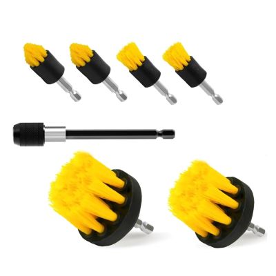 7Pcs Power Scrubber Brush Cleaning Kit With Extend Attachment, All Purpose Drill Scrub Brushes For Car Tub Shower Floor Carpet