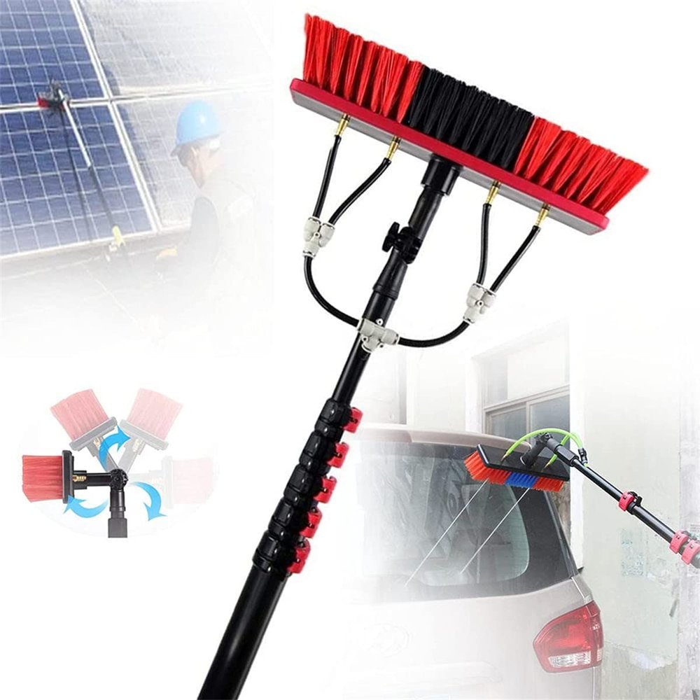 Window Cleaning kit 3.6M/5.4M/6M/9M/11M Telescopic Solar Panel Cleaning Kit Water/Hose Fed Pole Cleaning Conservatory Roof and Solar Panels,11m#36ft