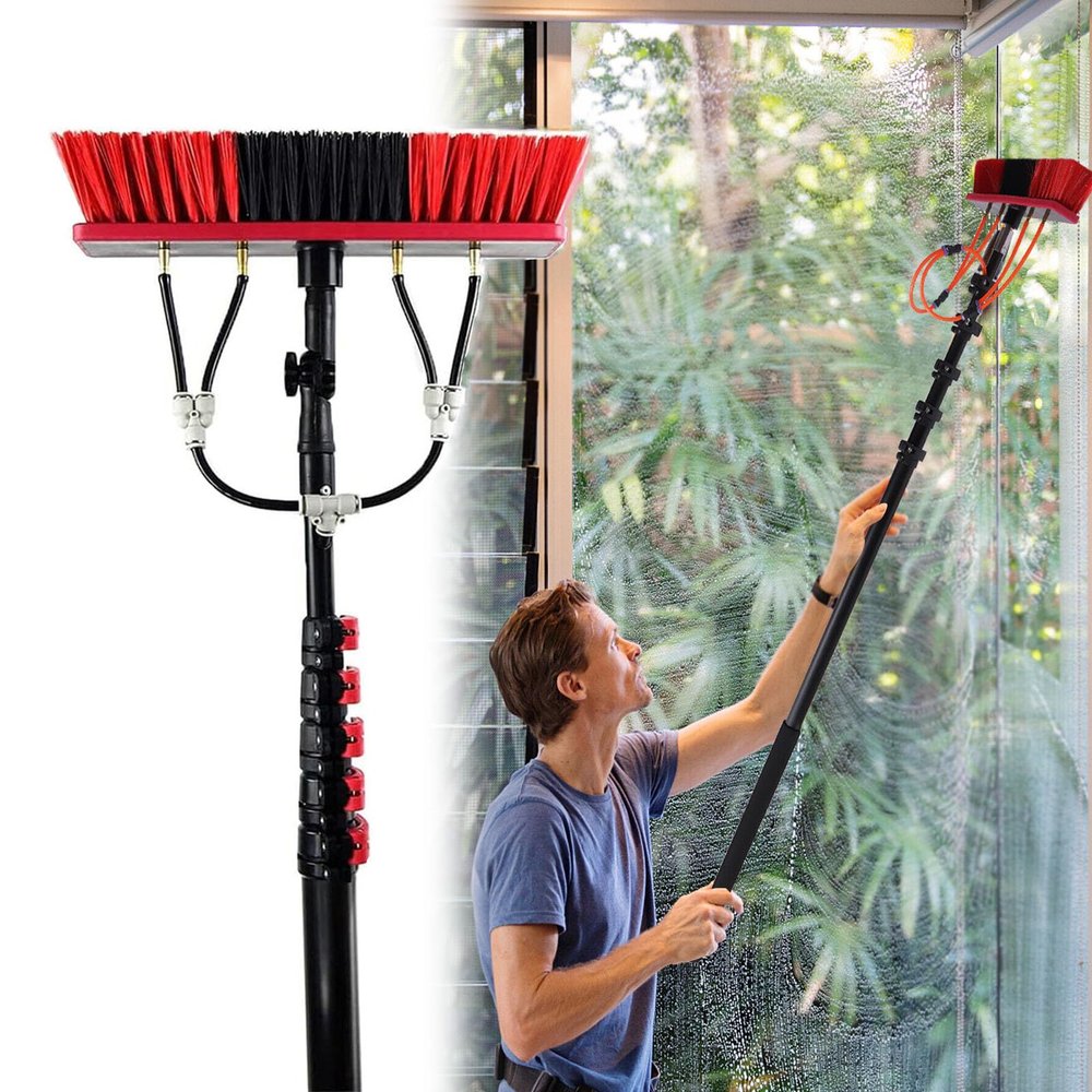 6m/30cm Brush Head-Window cleaning pole,Window cleaning equipment,Water Fed Window Cleaning Pole,Window Cleaner Extendable,Solar Panel Cleaning Kit Conservatory Roof Cleaner