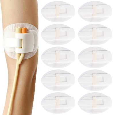 10 PCS Catheter Stabilization Device, Universal Breathable Fixing Bands Urinary Drainag Tube Leg Bag Holder, Portable Professional White Adhesive Legband Fixation Sticker for Foley Stat Lock
