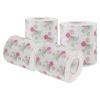 minkissy Coloured Toilet Paper Roll Printed Decorative Bath Tissue Soft Floral Pattern for Home Bathroom Travel Use view 1